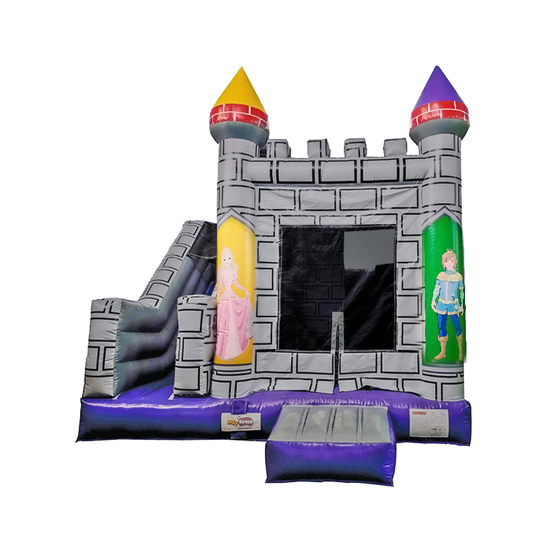Château gonflable coloré et sécurisé pour enfants lors d’une fête en extérieur