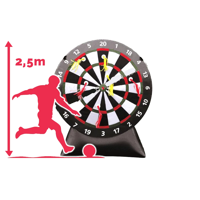 Cible 2,5m gonflable colorée sur fond transparent