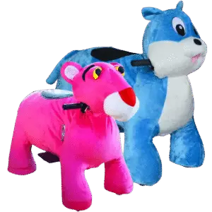 Animaux électriques à chevaucher pour enfants, sur fond transparent
