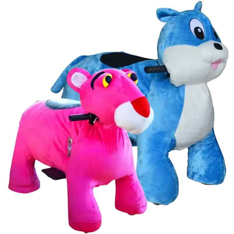 Animaux électriques à chevaucher pour enfants, sur fond transparent